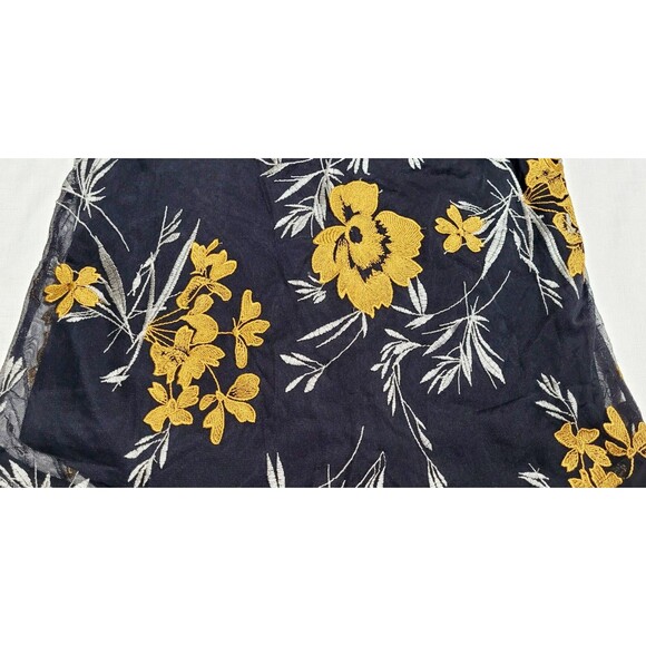 Alfani black floral Asymmetrical  Scoop neck sleeveless stretch top M - Picture 3 of 9